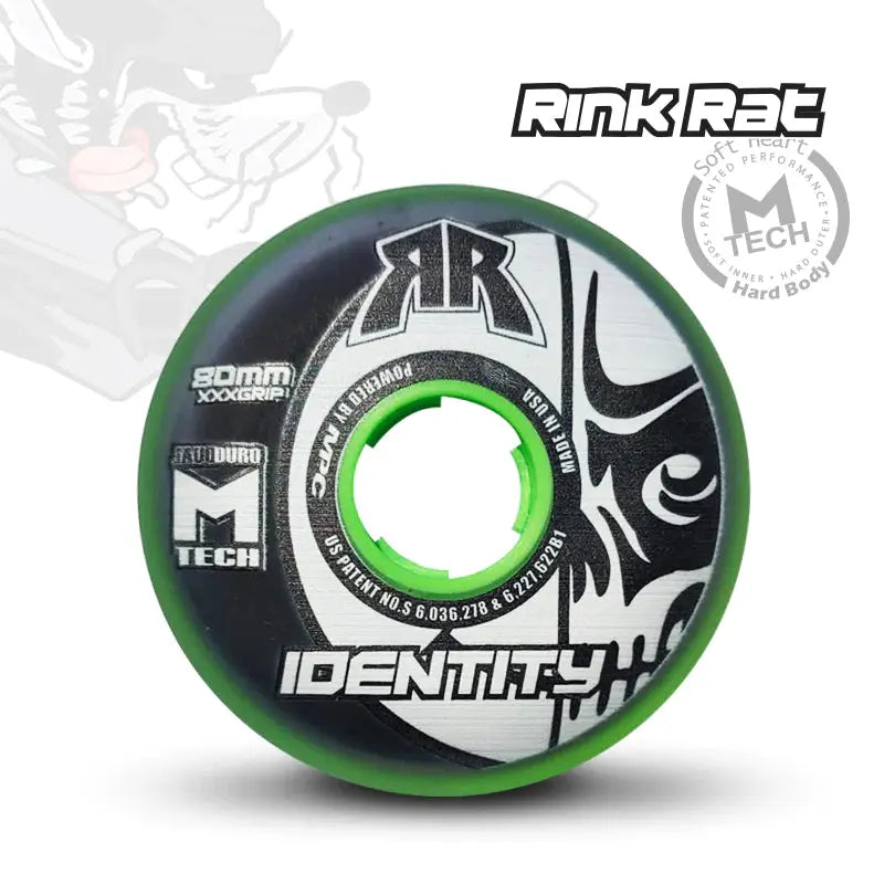 RUEDA RINK RAT IDENTITY XXX GRIP GREEN. RINK RAT